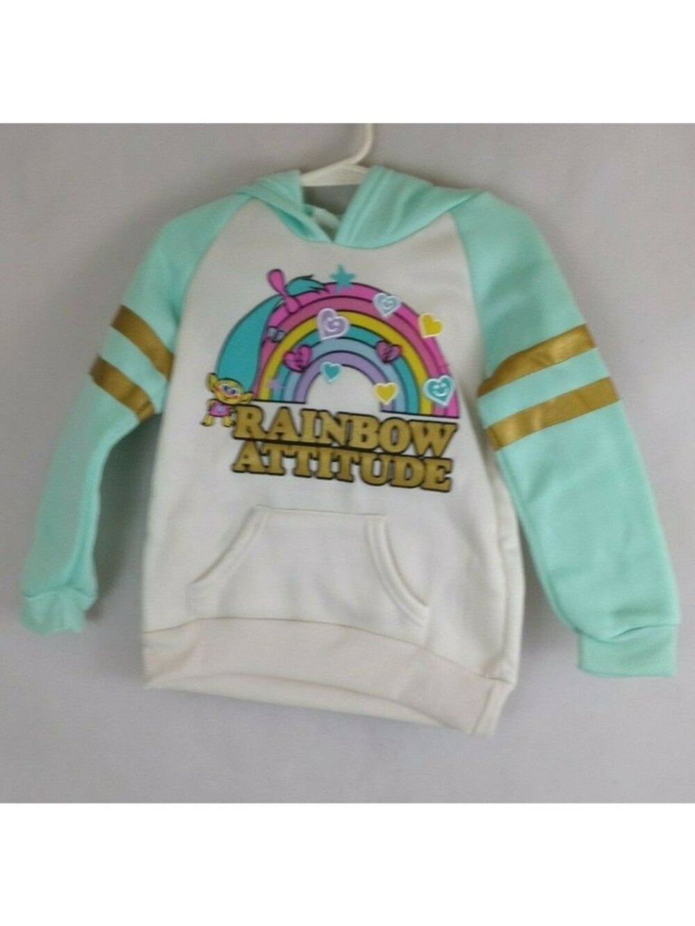 NWT Trolls Varsity Fleece Pullover Hoodie (Little Girls) size 4